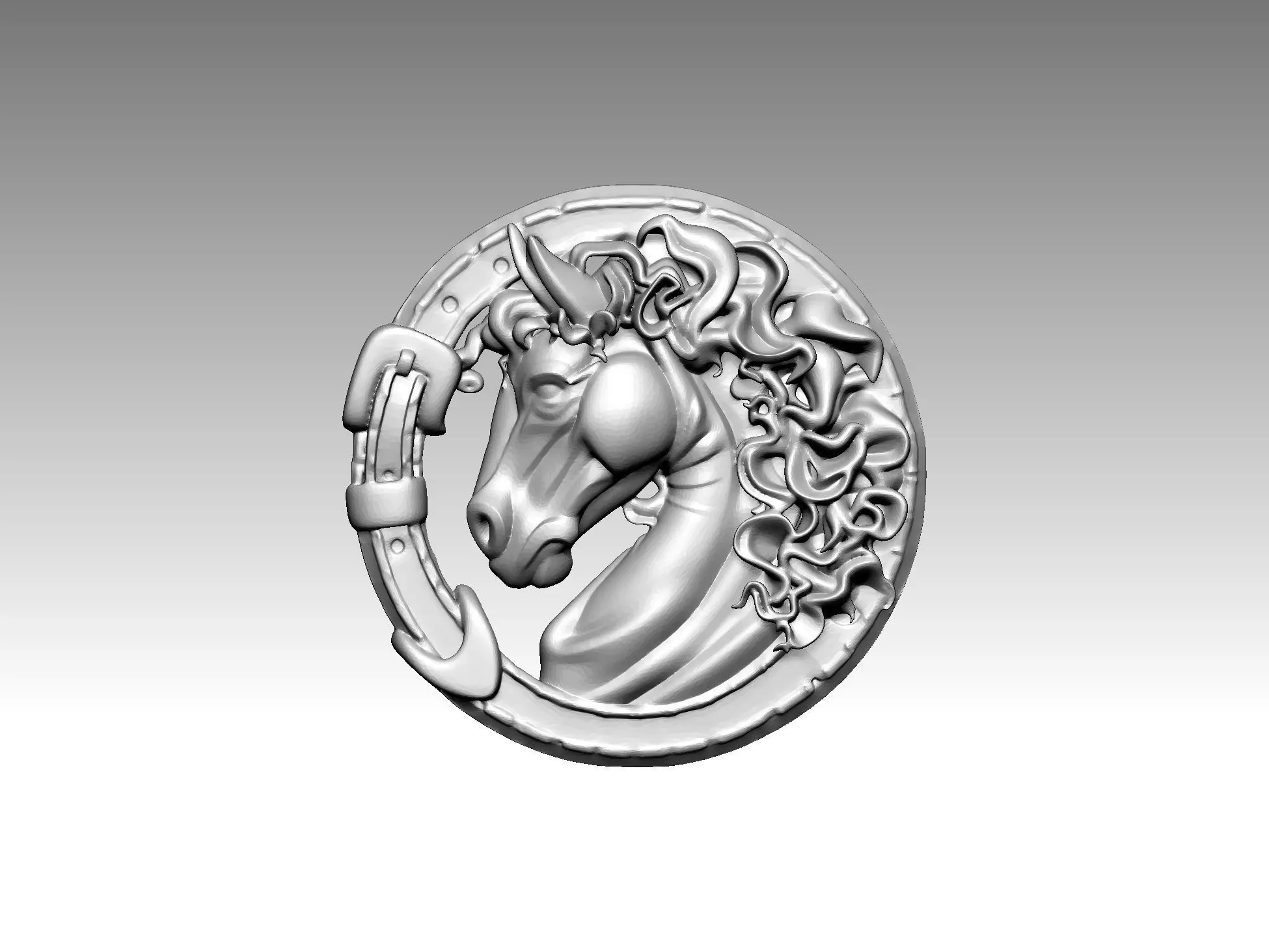 Horse Medallion 3D model 3D print model