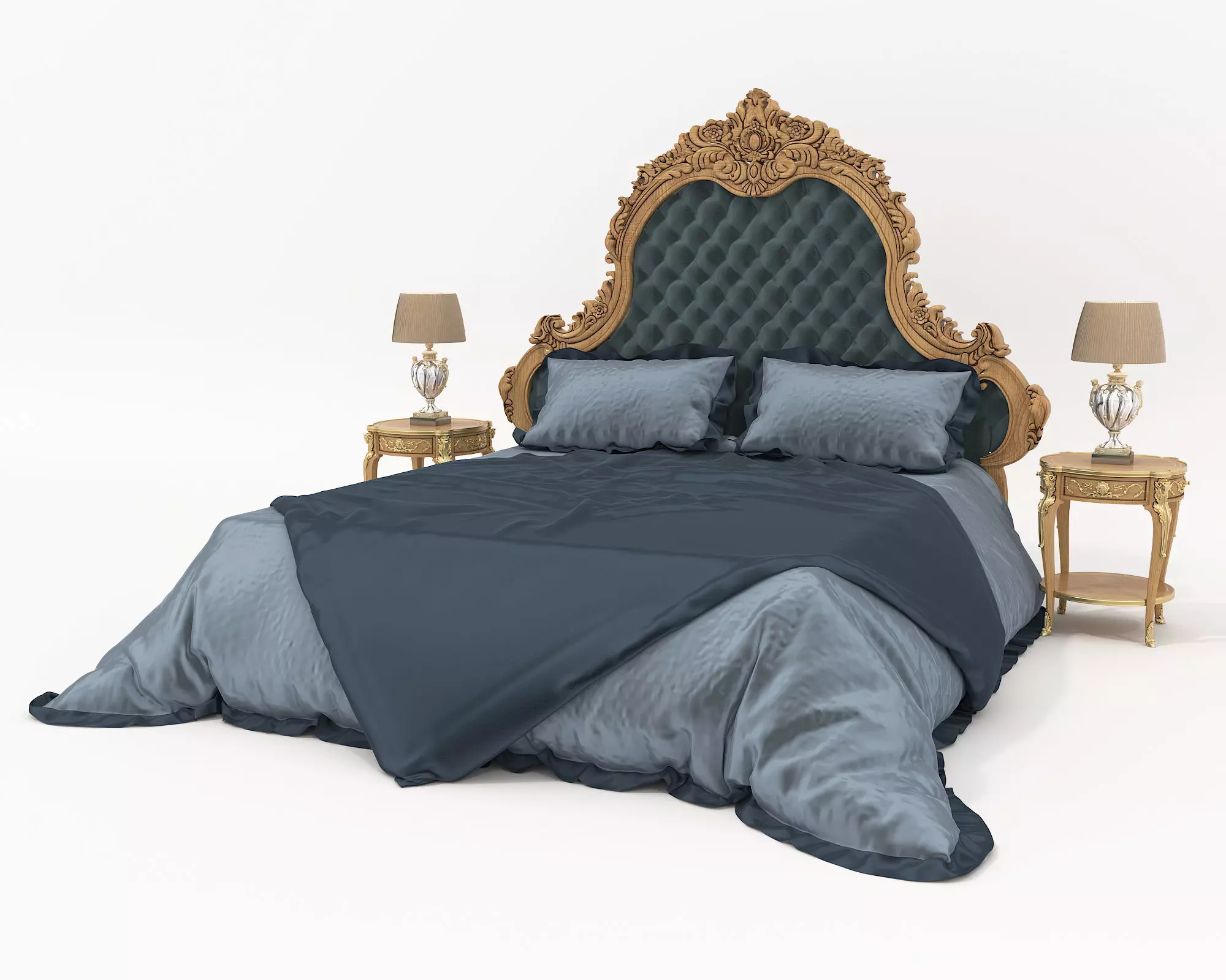 Classic European Style Bed Set 57 3D model_0