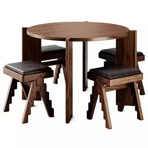 Phantom Hands Circle Dining Table and Stool