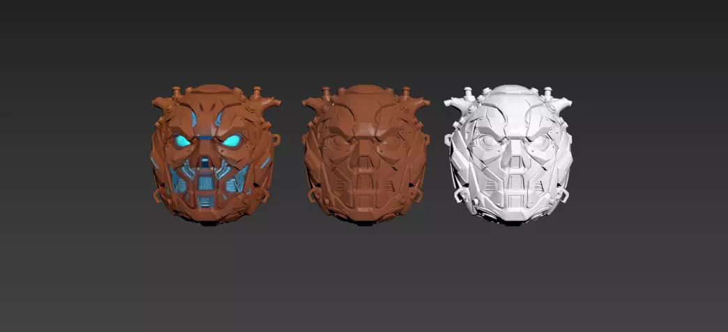 Cyber Pumpkin Mask 3D Printable Sci-Fi Halloween Helmet 3D model_3