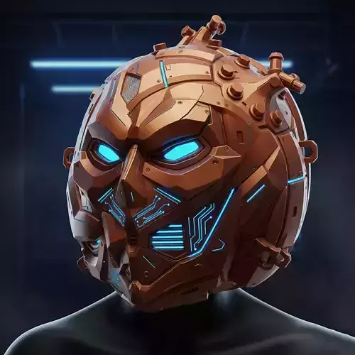 Cyber Pumpkin Mask 3D Printable Sci-Fi Halloween Helmet 3D model Cyber Pumpkin Mask 3D Printable Sci-Fi Halloween Helmet 3D model