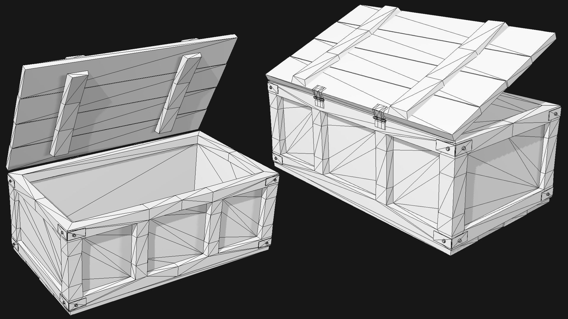Wooden Loot Crate 01 Low-poly 3D model_5