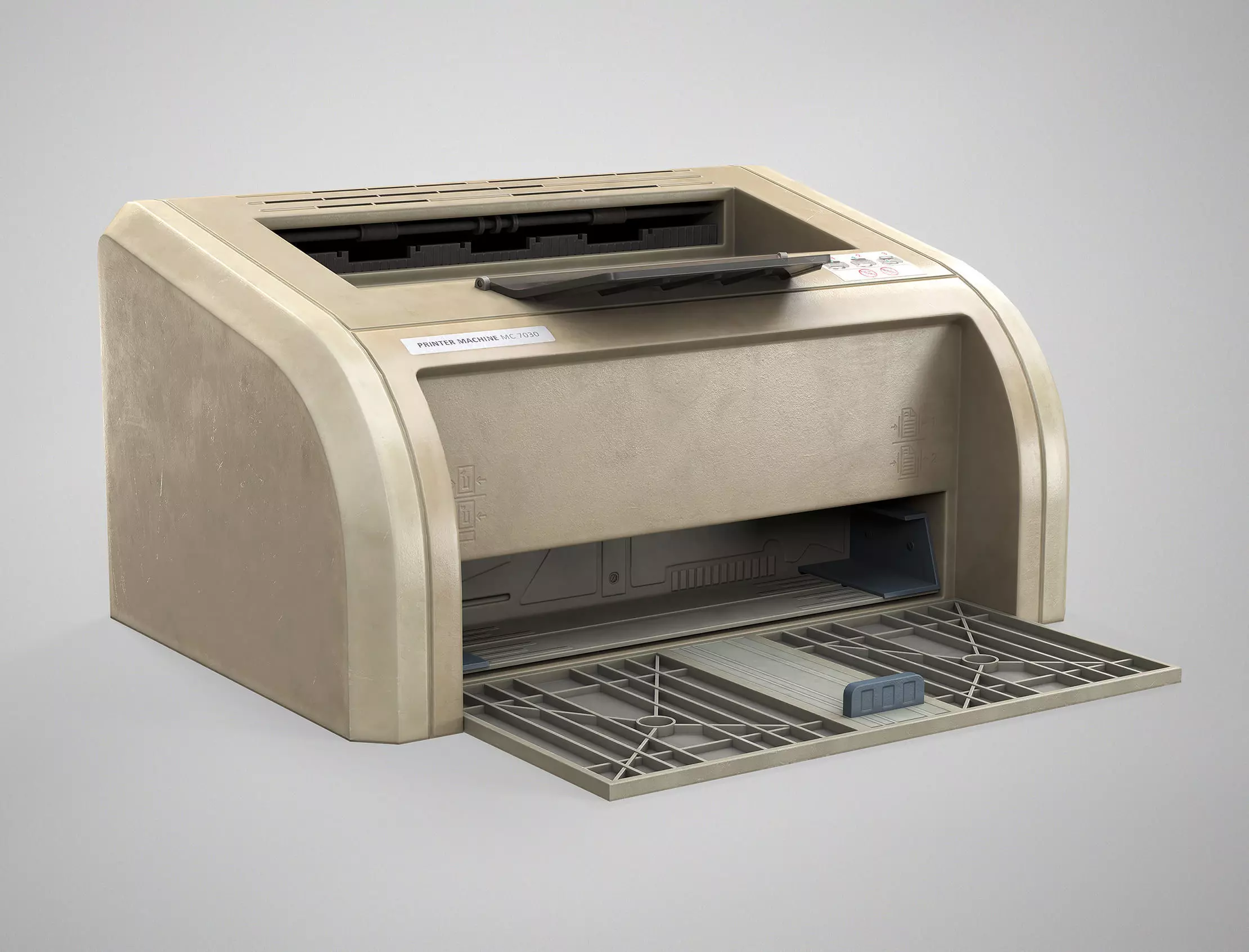 Old Office Printer - Retro Photocopier Game Ready AAA Low-poly 3D model