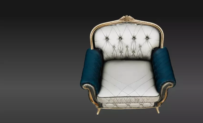 Luxury Royal Lounge Chair 3D Model Modern Elegant Furniture 3D model_4