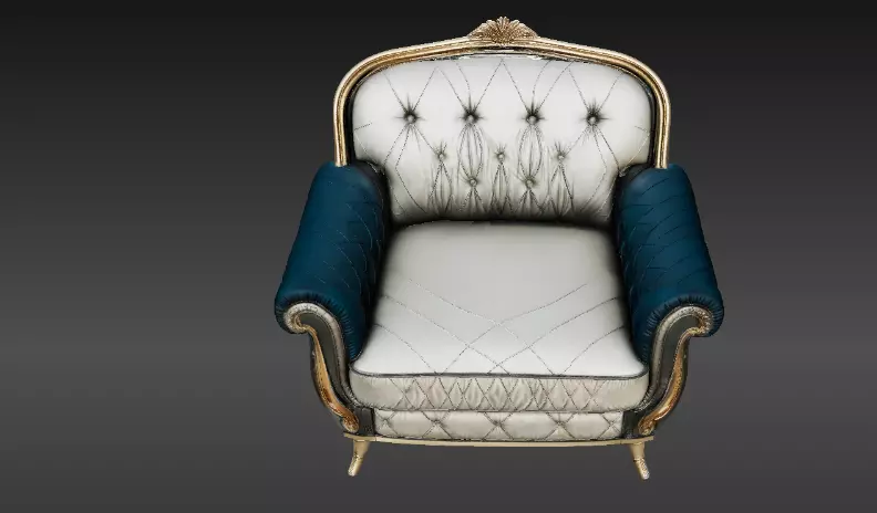 Luxury Royal Lounge Chair 3D Model Modern Elegant Furniture 3D model_7