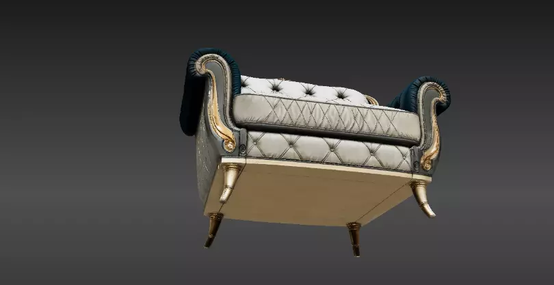 Luxury Royal Lounge Chair 3D Model Modern Elegant Furniture 3D model_5