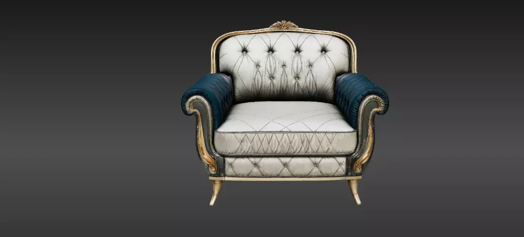 Luxury Royal Lounge Chair 3D Model Modern Elegant Furniture 3D model_1