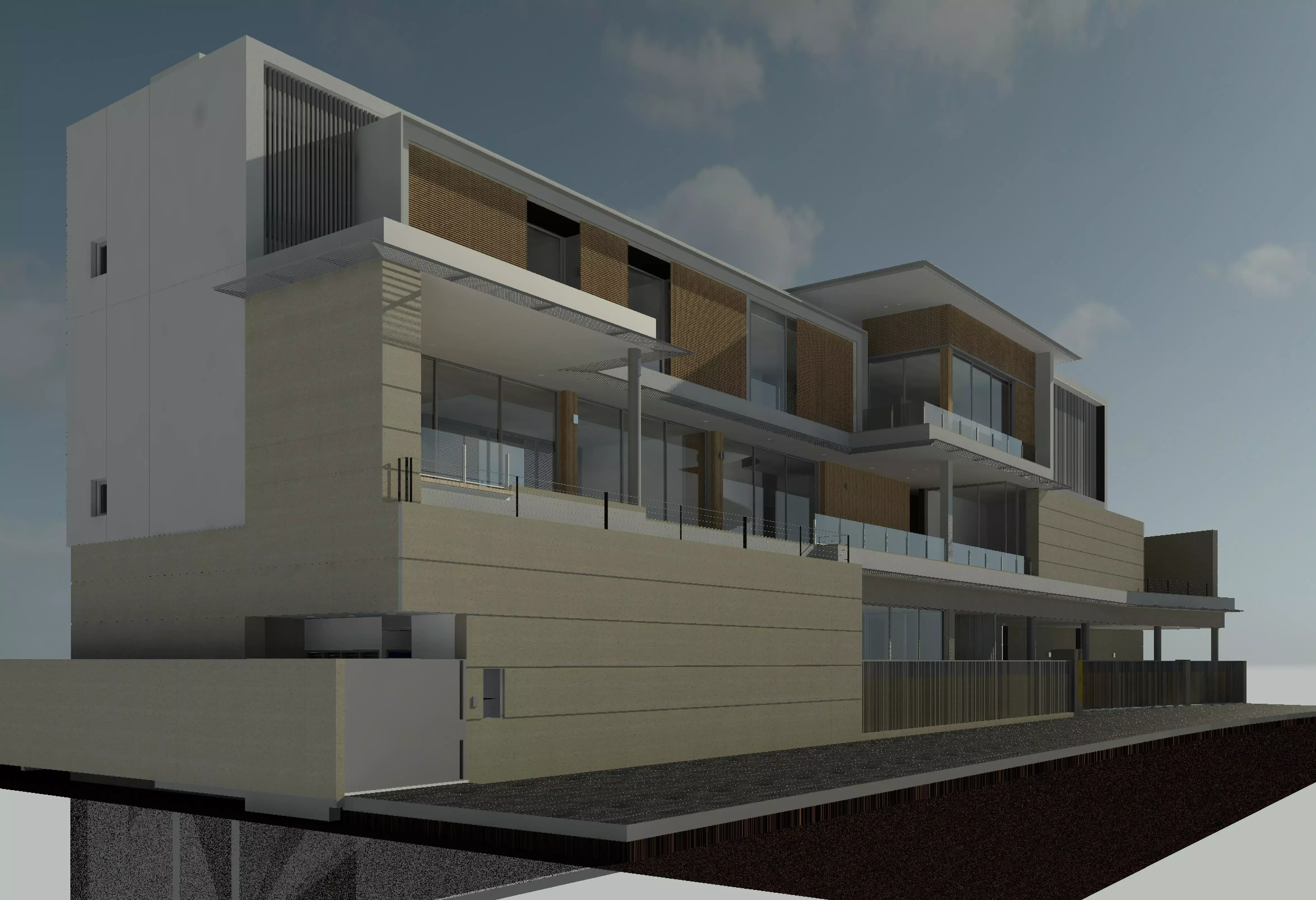 Modern Luxury Residential villa 02 Revit 3D model 3D print model_0