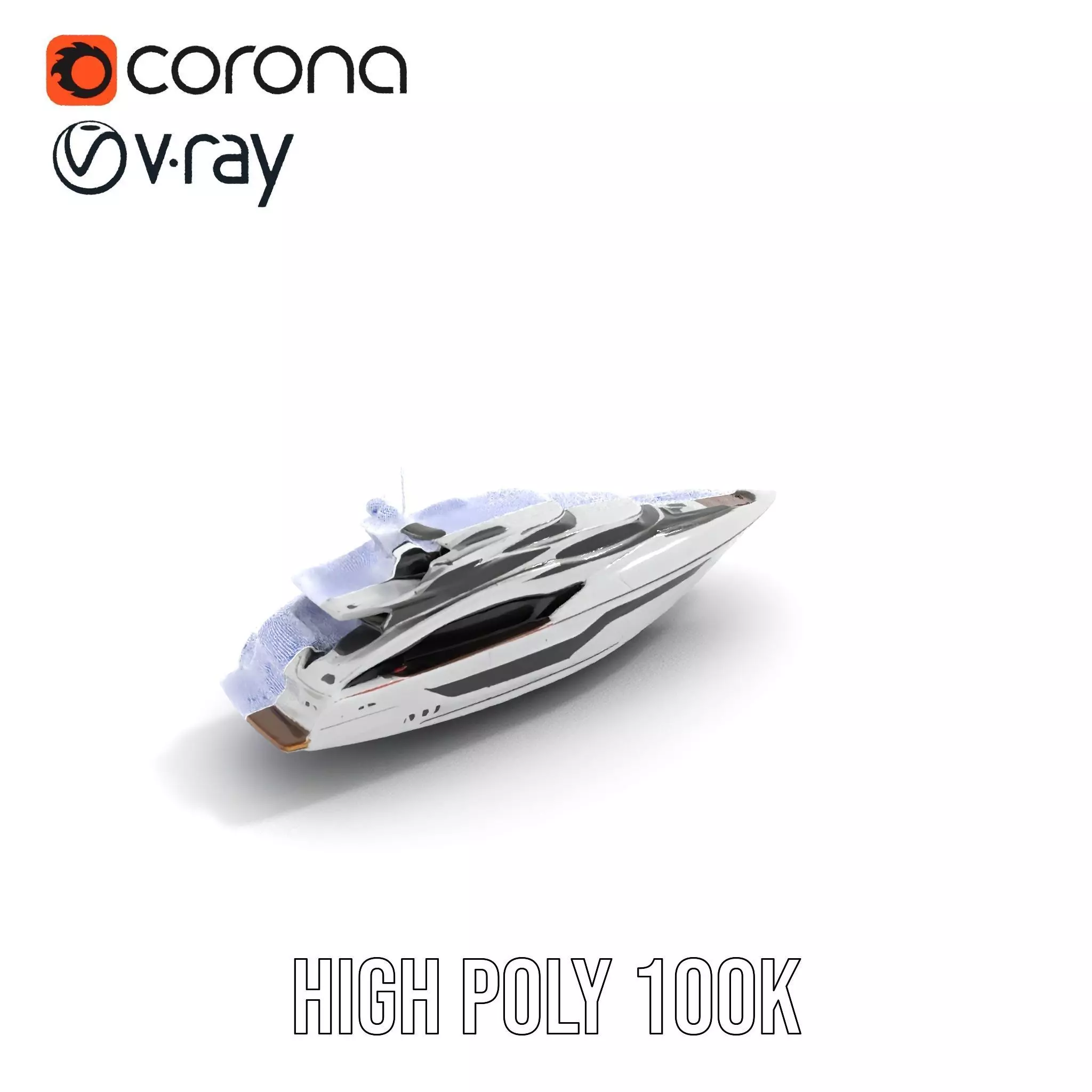 Sleek Yacht model pack Low-poly 3D model_16