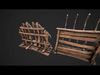 Medieval Armory Bow Crossbow Weapon Rack   Low-poly 3D model_1