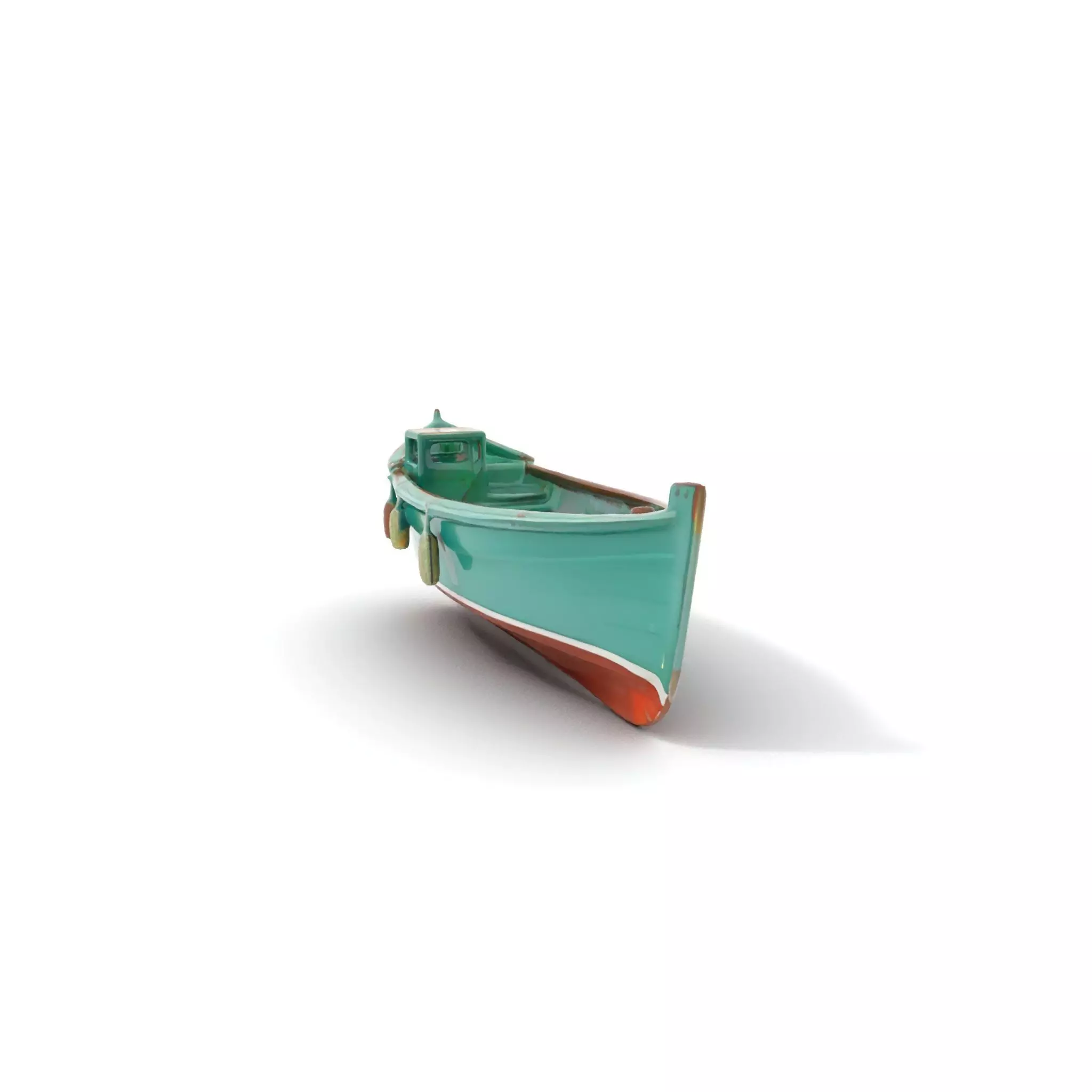 Vintage Turquoise Boat model pack Low-poly 3D model_7