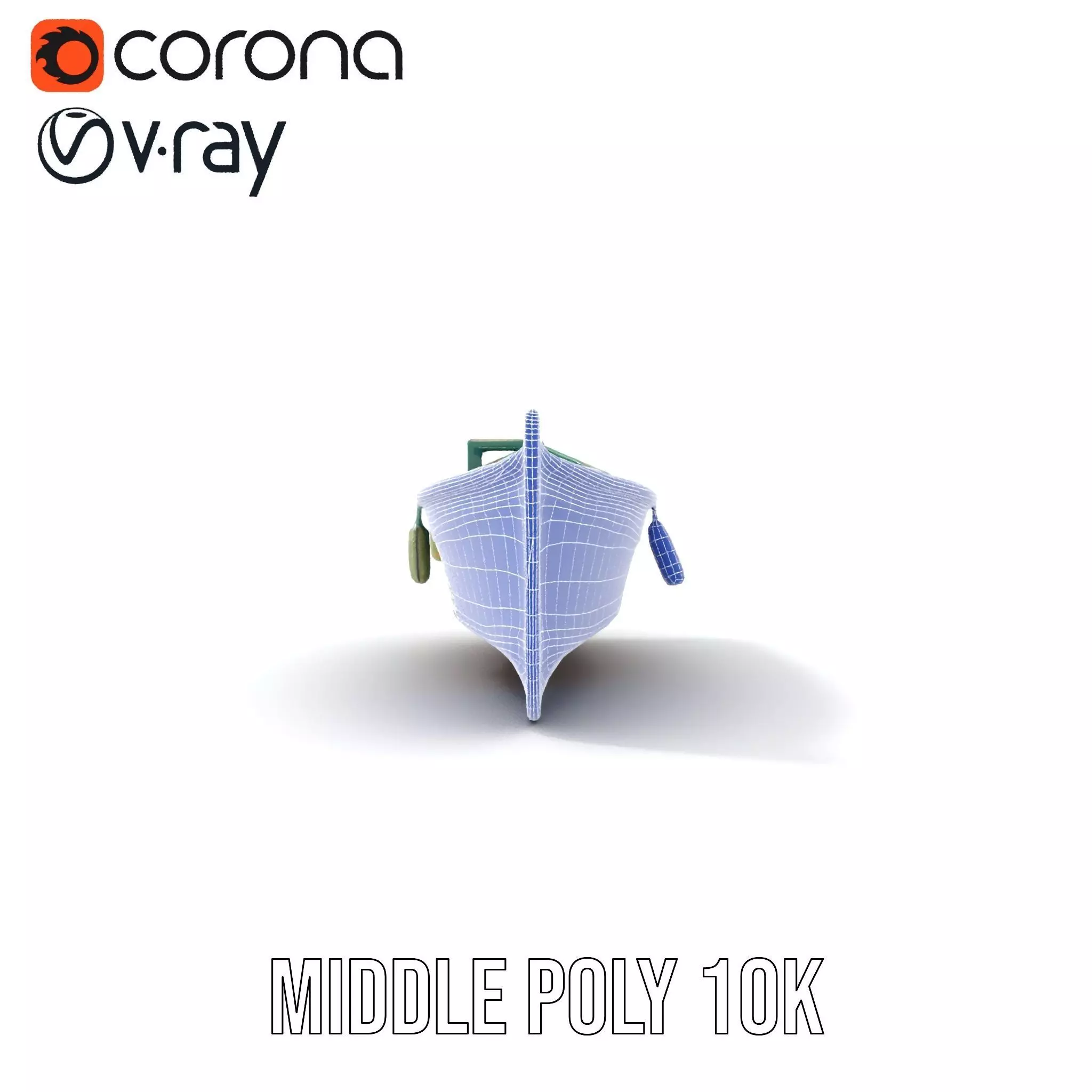 Vintage Turquoise Boat model pack Low-poly 3D model_30