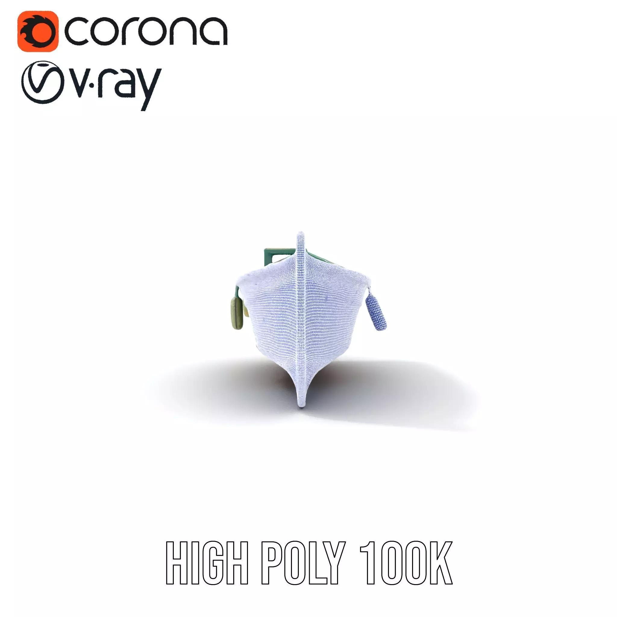 Vintage Turquoise Boat model pack Low-poly 3D model_32