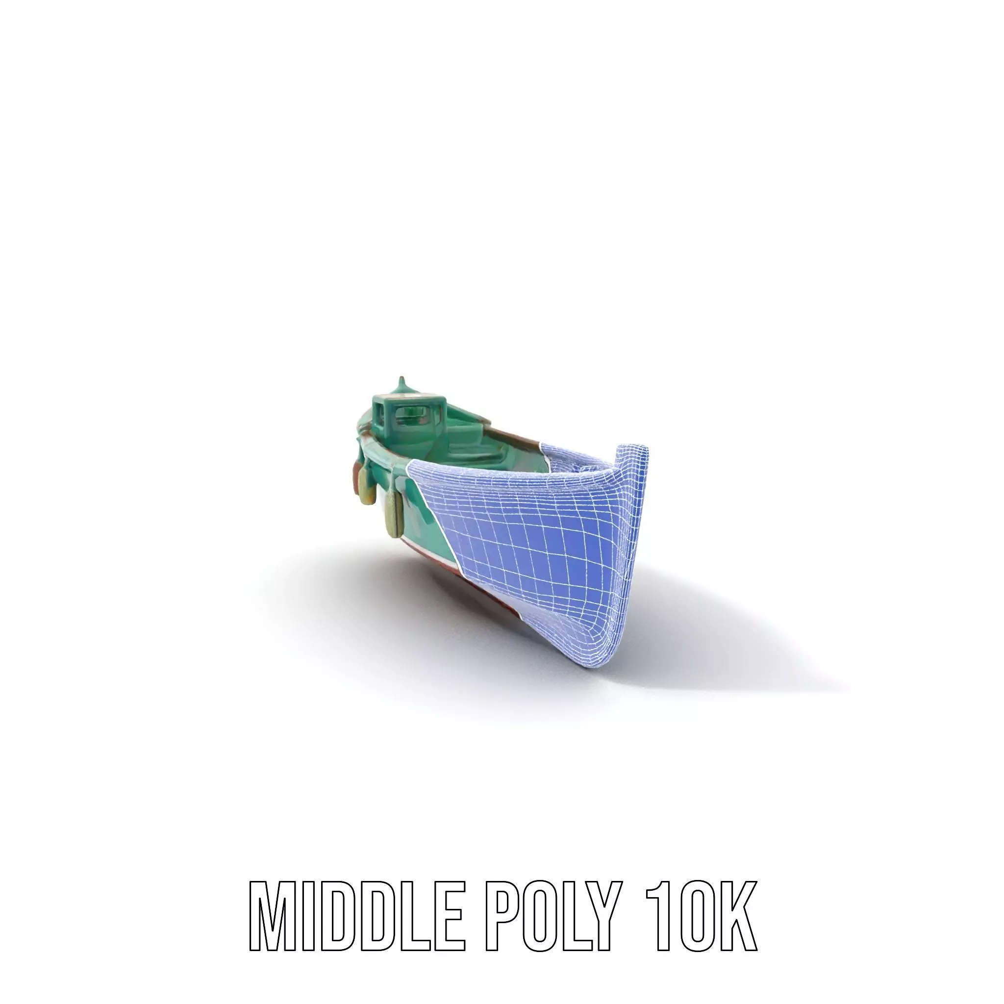 Vintage Turquoise Boat model pack Low-poly 3D model_14
