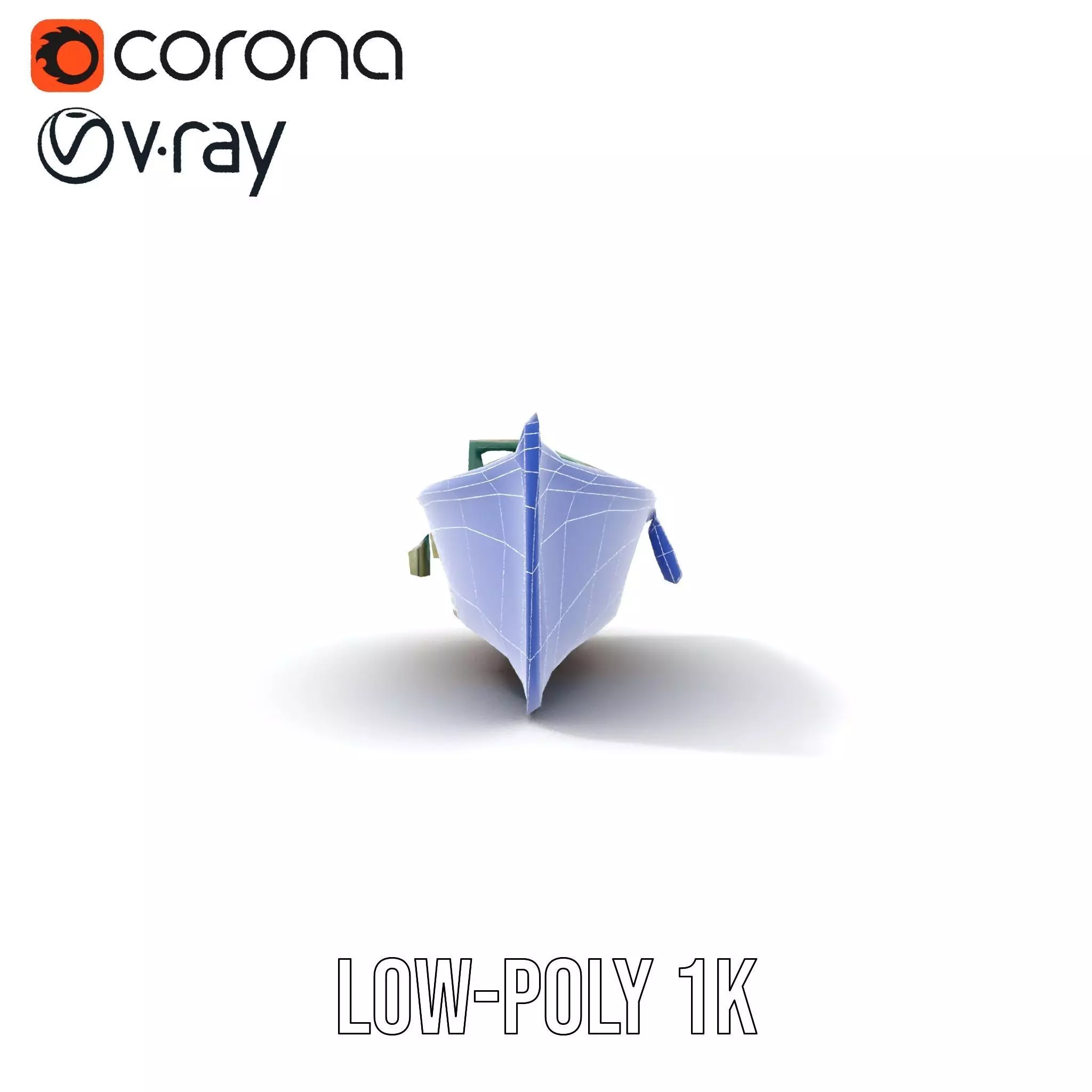 Vintage Turquoise Boat model pack Low-poly 3D model_26