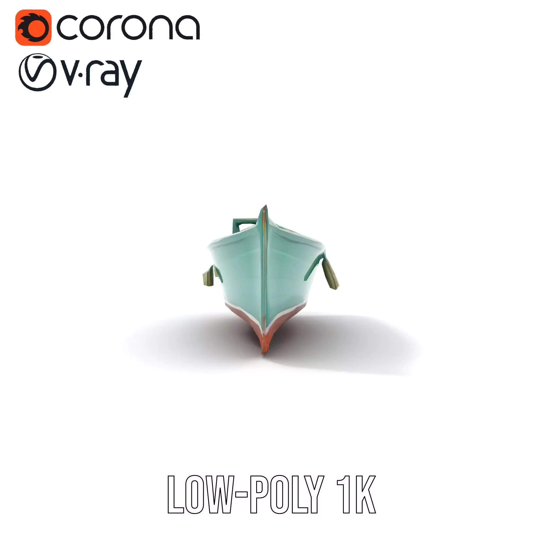 Vintage Turquoise Boat model pack Low-poly 3D model_8