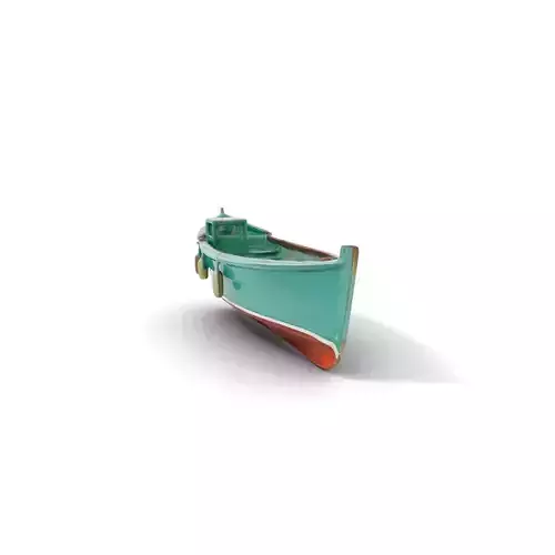 Vintage Turquoise Boat model pack Low-poly 3D model