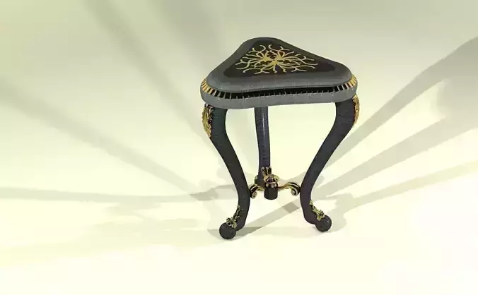 Tea table with golden ornaments  3D model