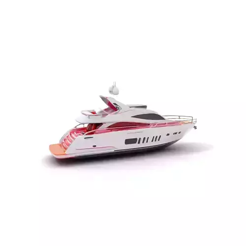 Elegant Pink Yacht model pack Low-poly 3D model