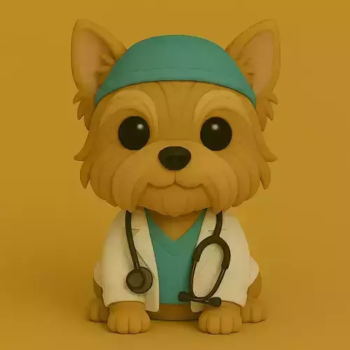 Perro Yorkshire Terrier Veterinario Pop STL