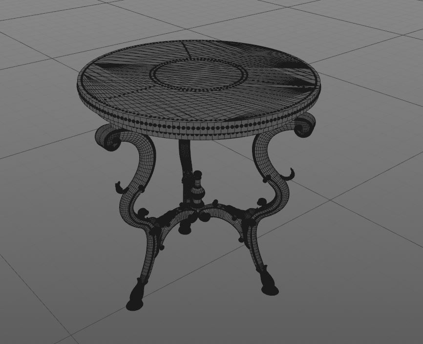  Table art deco style with ornaments 3D model_3