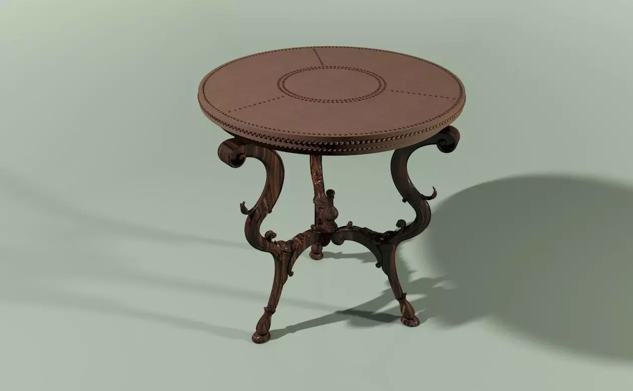 Table art deco style with ornaments 3D model_0