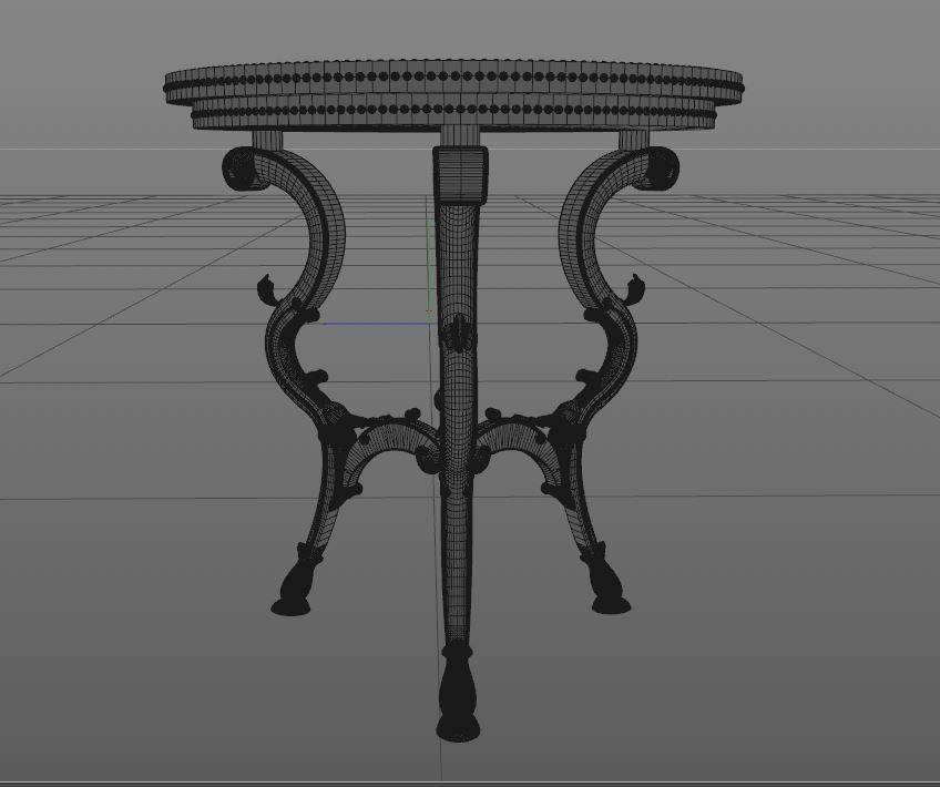  Table art deco style with ornaments 3D model_2