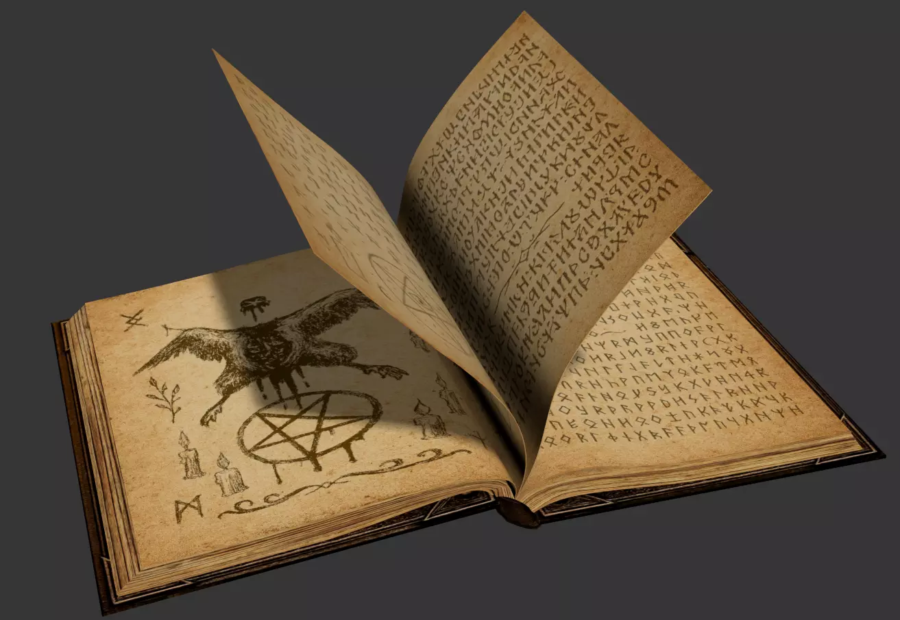 Magic Book Low-poly 3D model_3