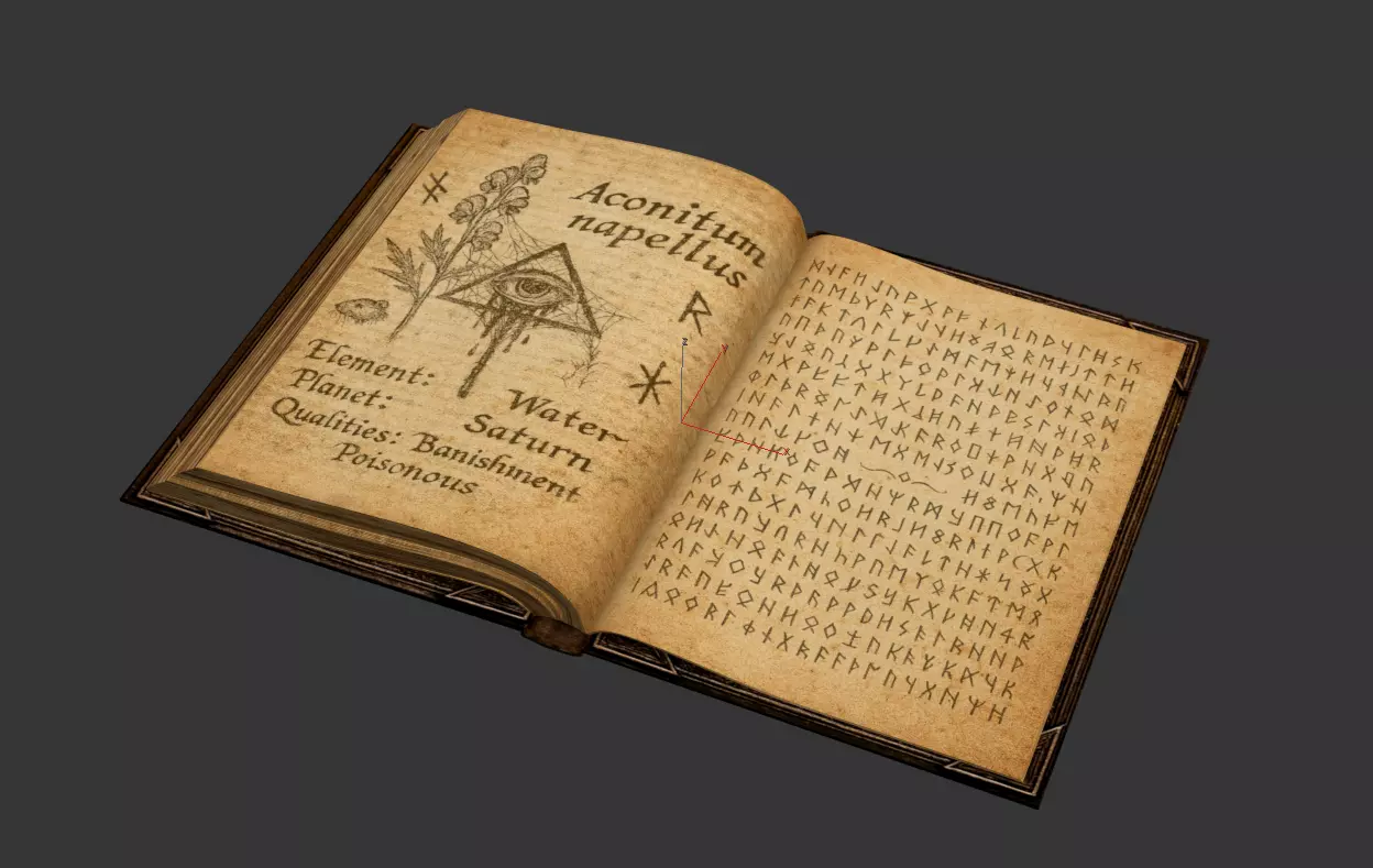 Magic Book Low-poly 3D model_5