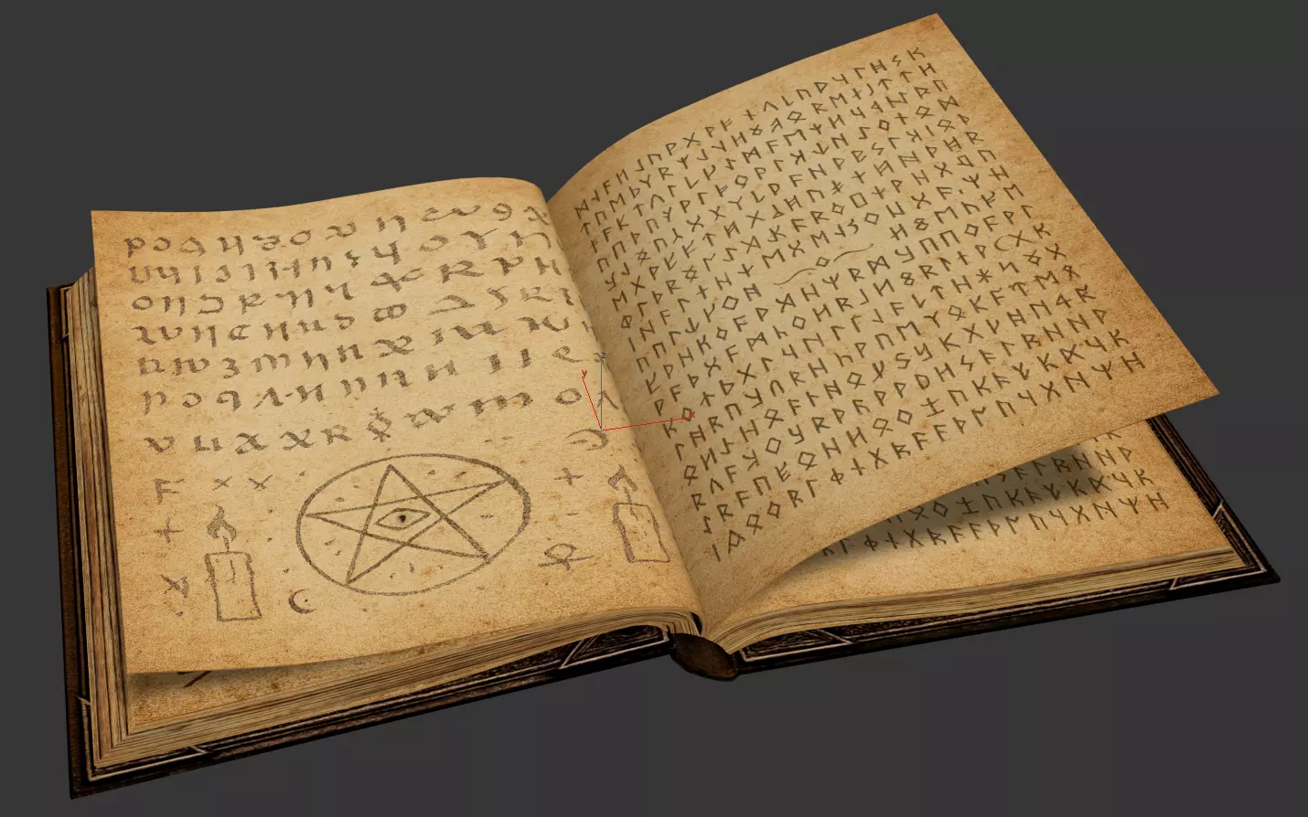 Magic Book Low-poly 3D model_4