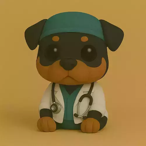 Perro Rottweiler Veterinario Pop STL