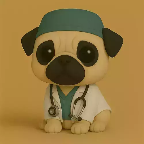 Perro Pug Veterinario Pop STL