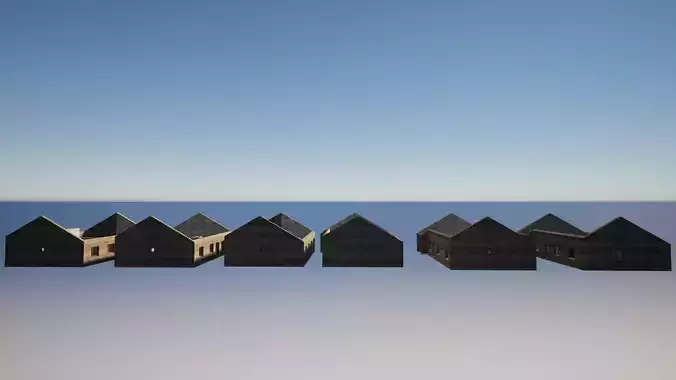 Abandoned Modular House  6 Interior Variants Realistic  Low-poly 3D model 6