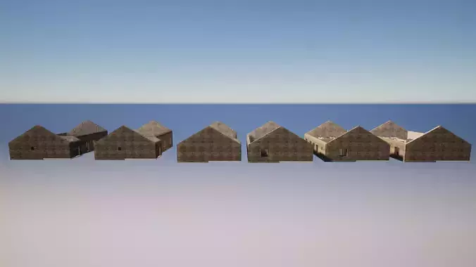Abandoned Modular House  6 Interior Variants Realistic  Low-poly 3D model 5