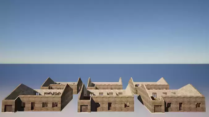 Abandoned Modular House  6 Interior Variants Realistic  Low-poly 3D model 4