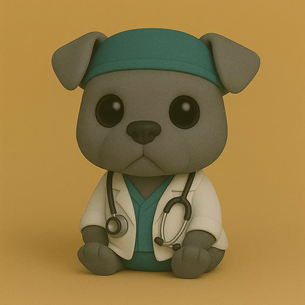 Perro Pitbull Veterinario Pop STL 3D print model