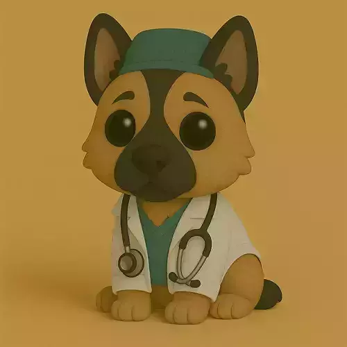 Perro Pastor Aleman Veterinario Pop STL