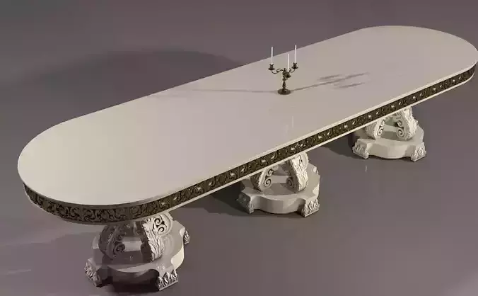 Table for  livingroom  with golden ornaments 