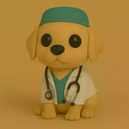 Perro Golden Retriever Veterinario Pop STL