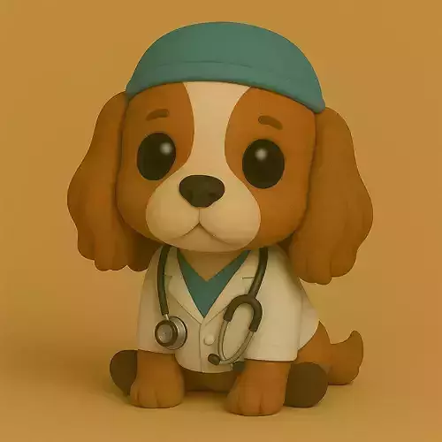 Perro Cavalier King Charles Spaniel Veterinario Pop STL