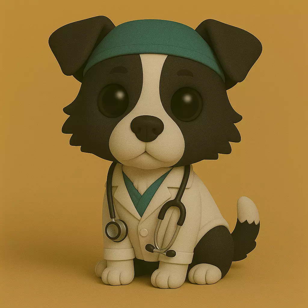 Perro Border Collie Veterinario Pop STL 3D print model