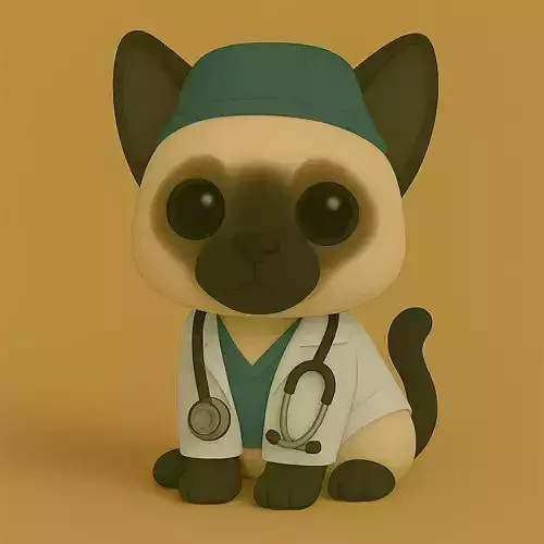 Gato Siames Veterinario Pop STL