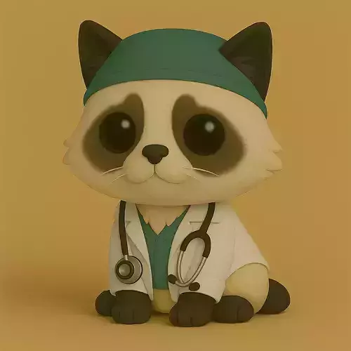 Gato Ragdoll Veterinario Pop STL