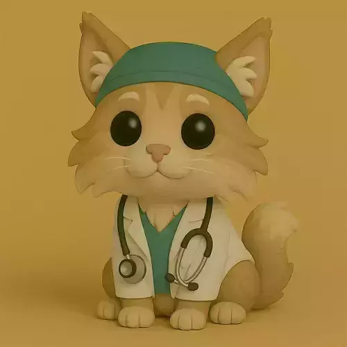 Gato Maine Coon Veterinario Pop STL