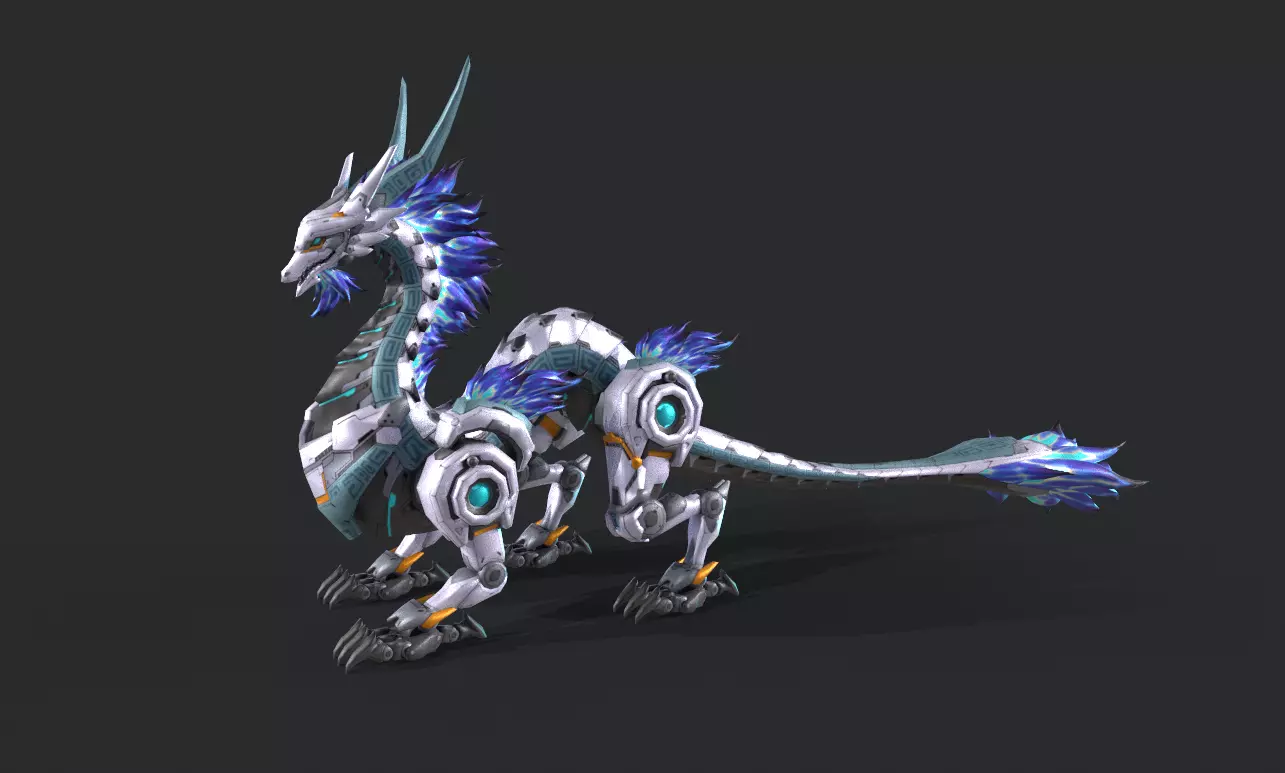 Mecha Tyrannosaurus Low-poly 3D model_3