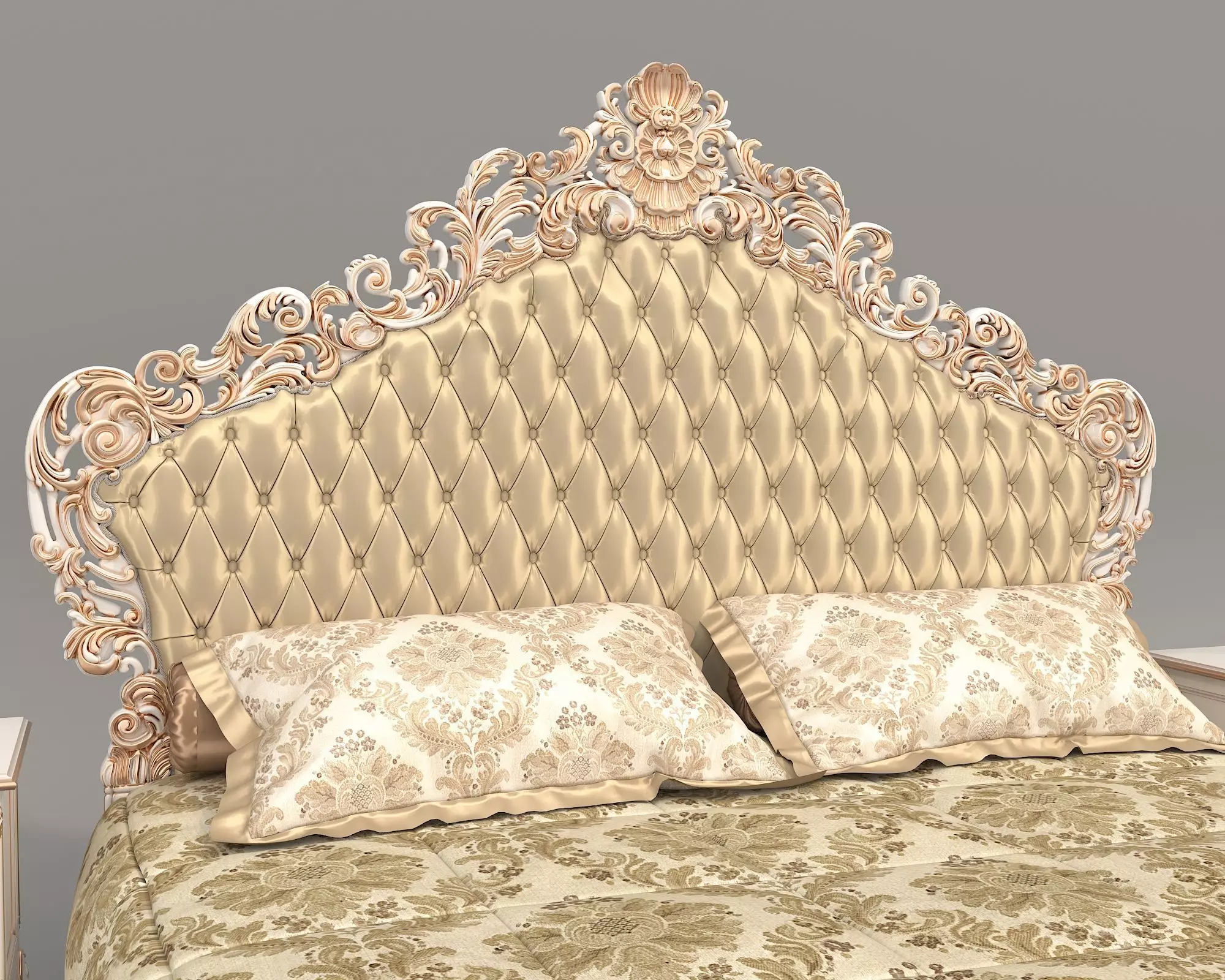 Classic European Style Bed Set 67 3D model_7