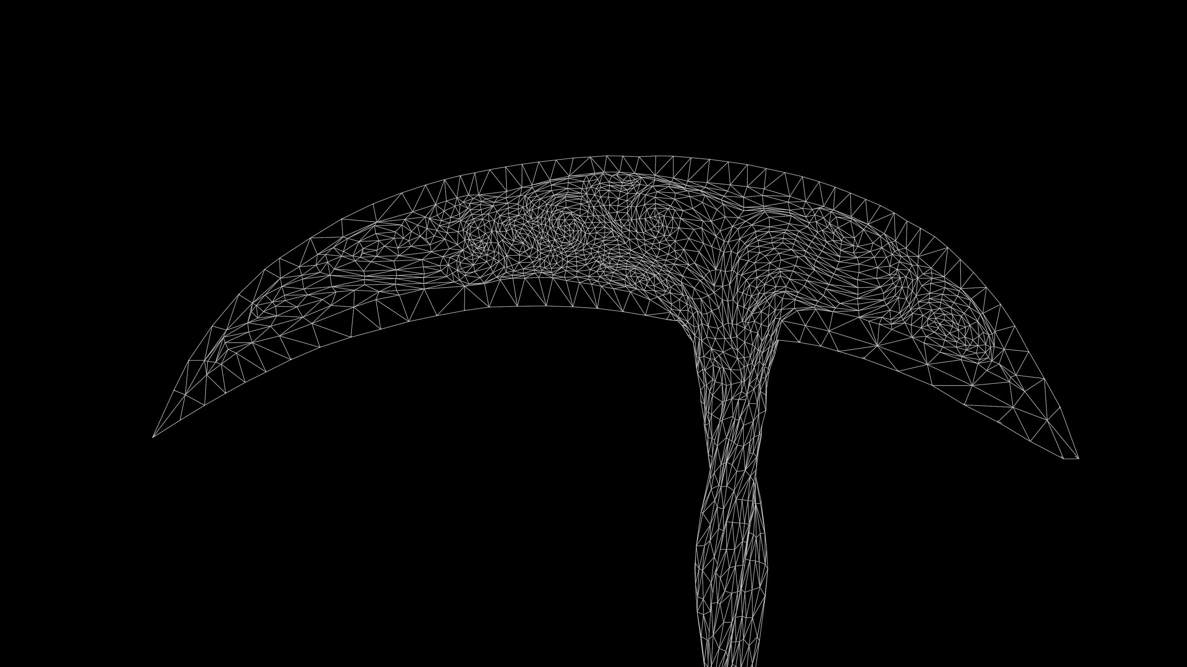 Scythe Melee Weapon Low-poly 3D model_12