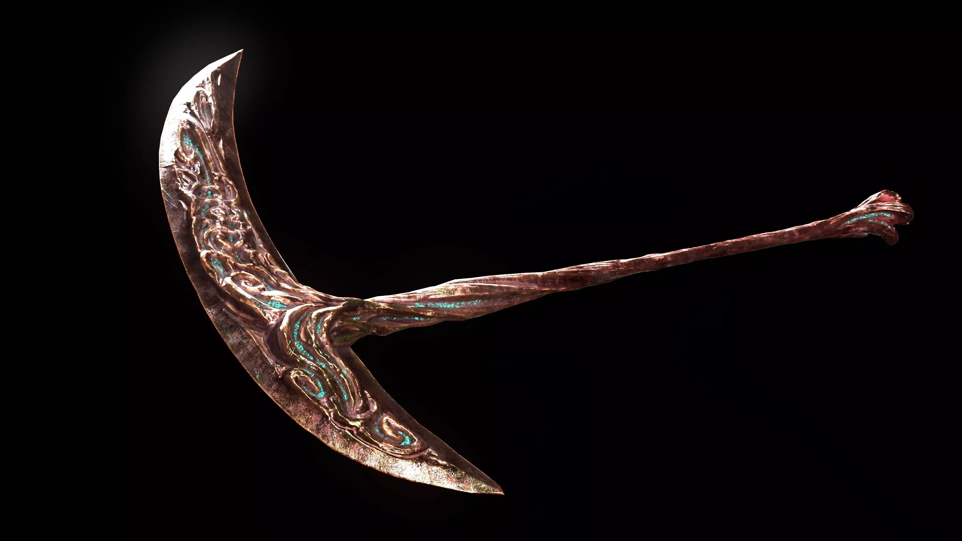 Scythe Melee Weapon Low-poly 3D model_6