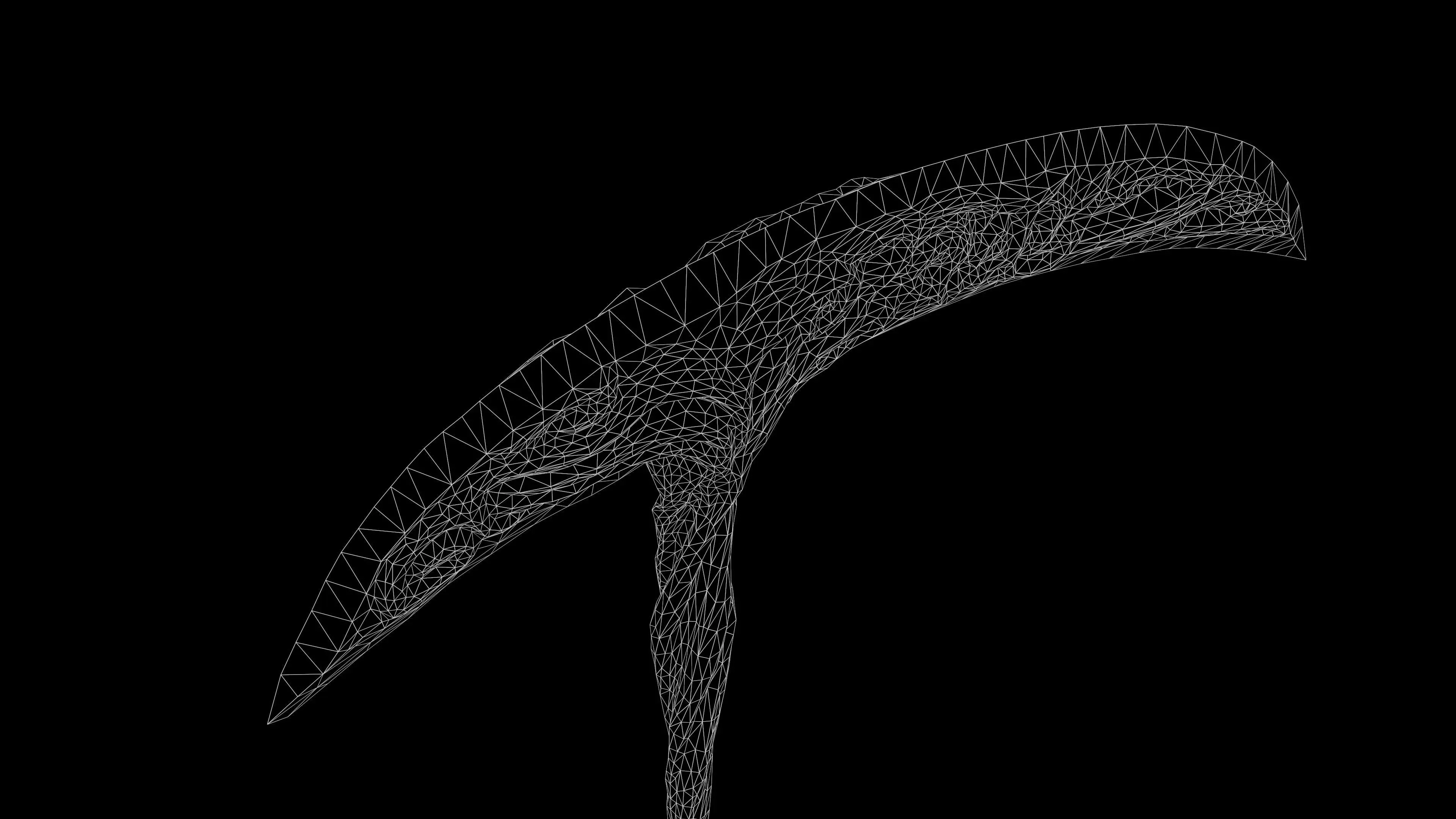 Scythe Melee Weapon Low-poly 3D model_10