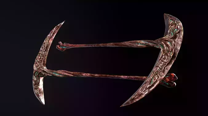 Scythe Melee Weapon Low-poly 3D model